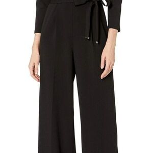 Tommy Hilfiger Women’s Quarter Sleeves Grommet Neck Black Jumpsuit – Size 4